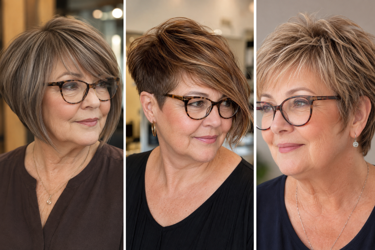 20 Short Haircuts for Women Over 60 With a Round Face and Glasses That Are Anything but Frumpy